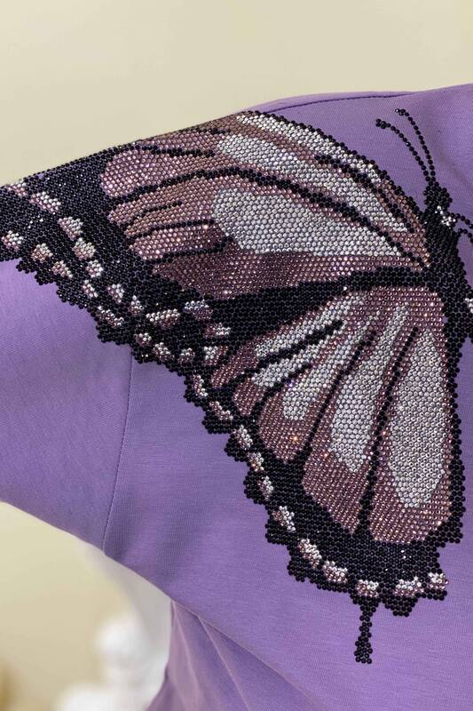Hurtownia damska szczegółowego dresu w kształcie motyla - 17177 | Kazee