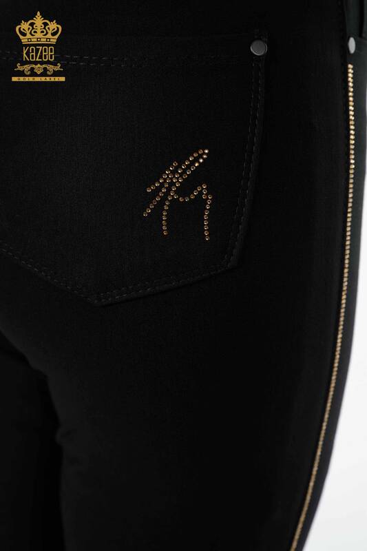 Hurtownia spodni legginsowych damskich czarnych - 3608 | KAZEE