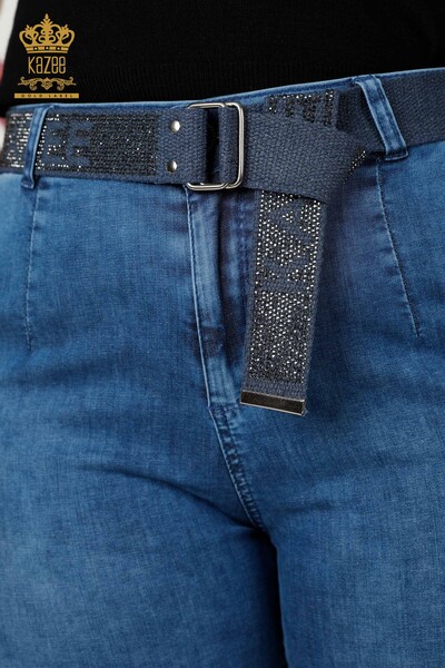 Hurtownia damskich kieszeni jeansowych z paskiem w kolorze niebieskim - 3687 | KAZEE - Thumbnail