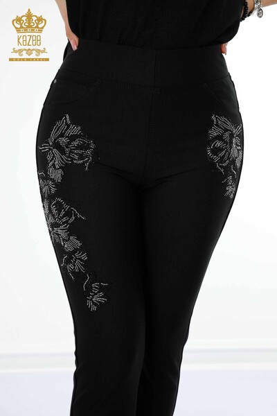 Hurtownia spodni jeansowych damskich wzorzystych czarnych - 3565 | KAZEE - Thumbnail