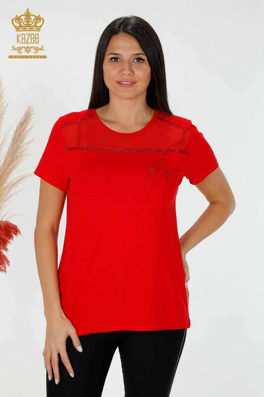 Hurtownia bluzki damskiej American Model Red - 78857 | KAZEE