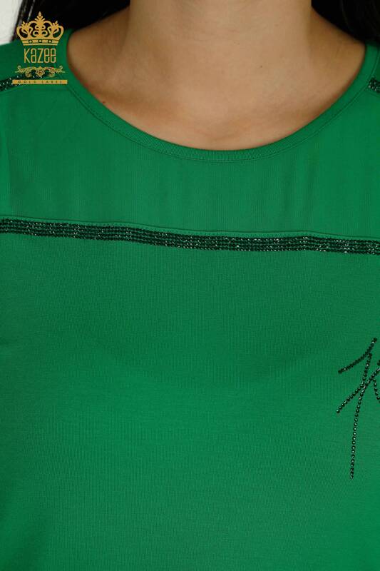 Hurtownia bluzek damskich - model amerykański - zielony - 78857 | KAZEE