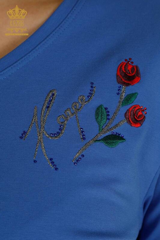 Hurtownia bluzek damskich - Haftowane róże - Saks - 79867 | KAZEE