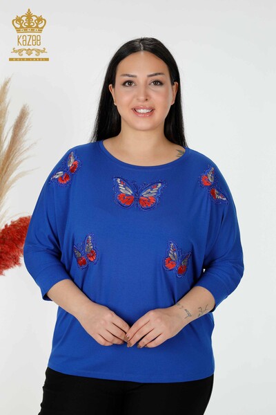 Hurtownia bluzek damskich w kolorowe motyle Saks - 77901 | KAZEE 