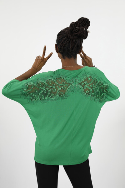 Hurtownia bluzek damskich ze szczegółowym tiulowym logo Kazee - 77906 | kazee - Thumbnail