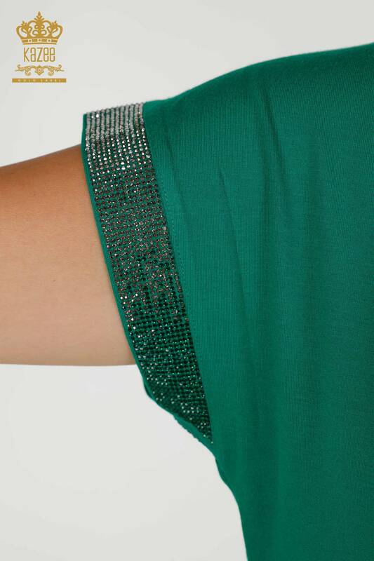 Hurtownia bluzek damskich w liście w kolorze zielonym - 78878 | KAZEE