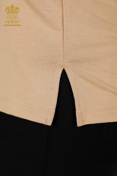 Hurtownia bluzek damskich w liście w kolorze beżowym - 77913 | KAZEE - Thumbnail
