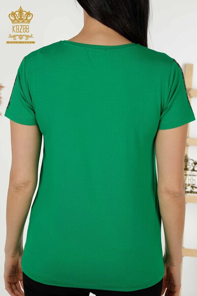 Hurtownia bluzek damskich w panterkę w kolorze zielonym - 78942 | KAZEE - Thumbnail