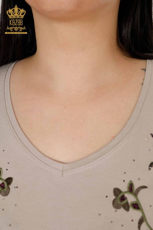 Hurtownia bluzek damskich z norek w różowe wzory - 79044 | KAZEE