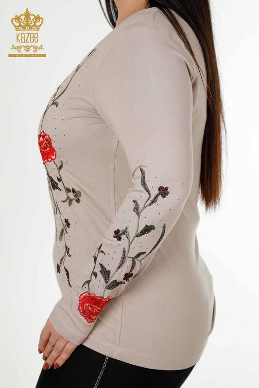 Hurtownia bluzek damskich z norek w różowe wzory - 79044 | KAZEE