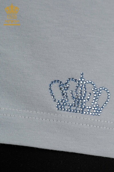 Hurtownia bluzek damskich z krótkim rękawem niebieska - 79561 | KAZEE - Thumbnail