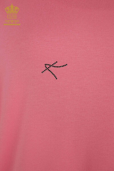 Hurtownia bluzek damskich z okrągłym dekoltem różowa - 79333 | KAZEE - Thumbnail