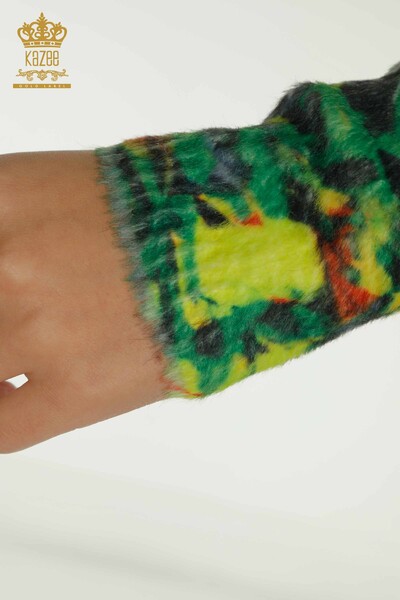 Hurtownia damskich swetrów z dzianiny Angora - Haftowane kamieniami - Cyfrowe - 40016 | KAZEE - Thumbnail