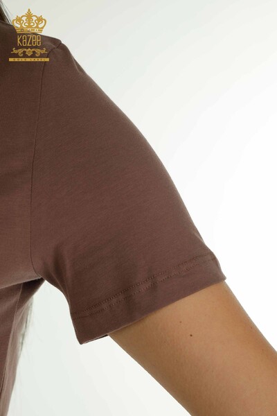 Hurtownia bluzek damskich Basic Brown - 79562 | KAZEE - Thumbnail