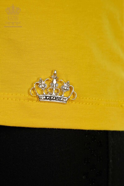 Hurtownia bluzek damskich Basic Logo żółta - 79177 | KAZEE - Thumbnail