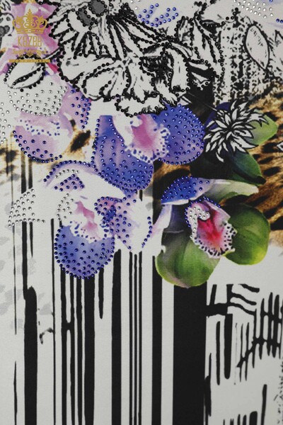 Hurtownia bluzek damskich z kwiatowym wzorem cyfrowym - 77779 | KAZEE - 4