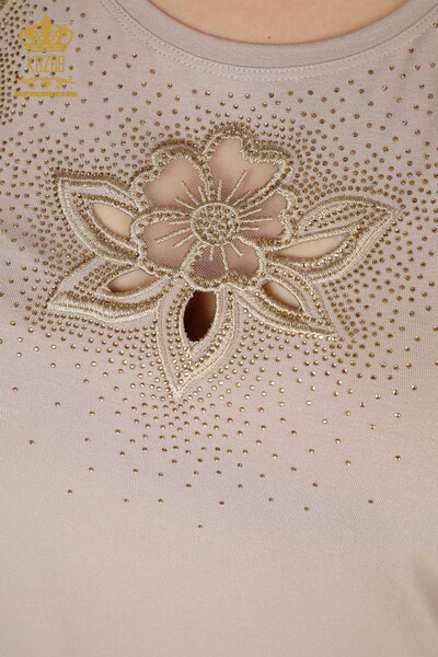 Hurtownia bluzek damskich w kwiatowe wzory z norek - 78922 | KAZEE - 3