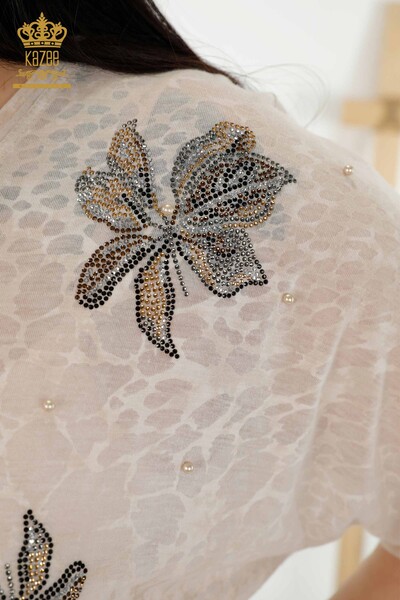 Hurtownia bluzek damskich w kwiatowe wzory z norek - 79126 | KAZEE - Thumbnail