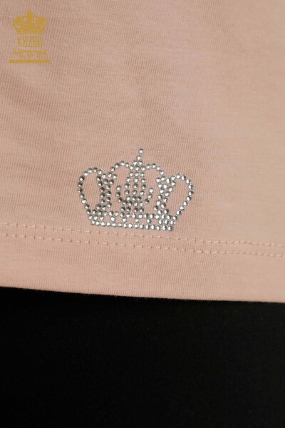 Hurtownia bluzek damskich Logo pudrowe - 79560 | KAZEE - Thumbnail