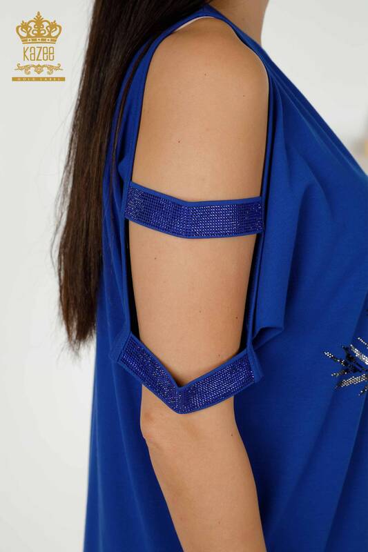Hurtownia bluzek damskich na ramię szczegółowe Saks - 79289 | KAZEE
