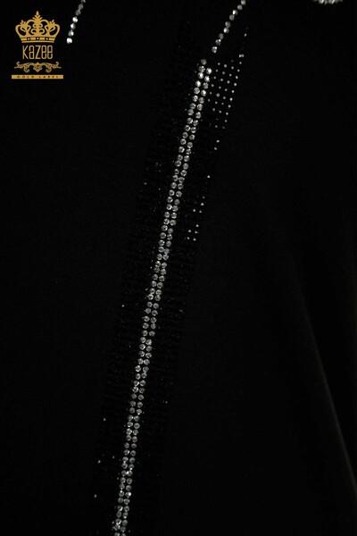 Hurtownia bluzek damskich - dekolt w kształcie litery V - czarny - 79238 | KAZEE - Thumbnail