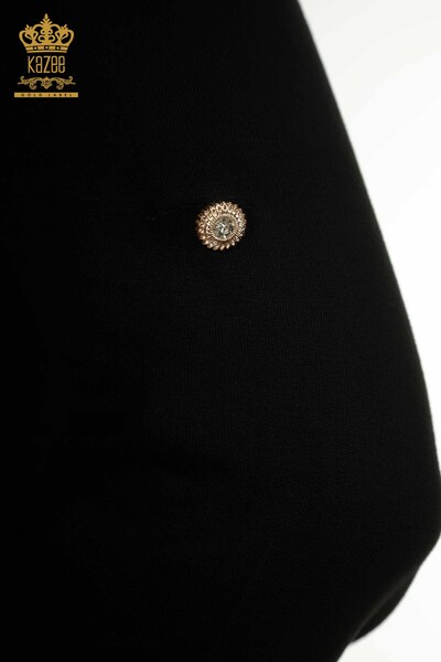 Hurtownia bluzek damskich z dekoltem w kształcie litery V, czarna - 79309 | KAZEE - Thumbnail
