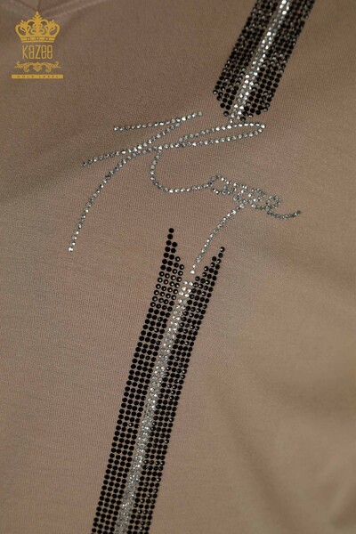 Hurtownia bluzek damskich - dekolt w kształcie litery V - norek - 79238 | KAZEE - Thumbnail