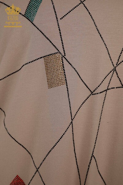 Hurtownia bluzek damskich z dekoltem w kształcie litery V Mink - 79320 | KAZEE - Thumbnail