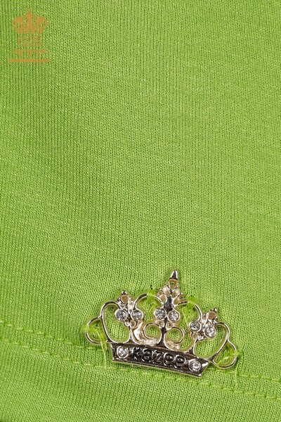 Hurtownia bluzek damskich z dekoltem w kształcie litery V, pistacjowa zieleń - 79179 | KAZEE - Thumbnail