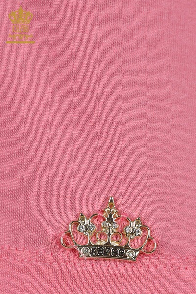 Hurtownia bluzek damskich z dekoltem w kształcie litery V różowa - 79179 | KAZEE - Thumbnail