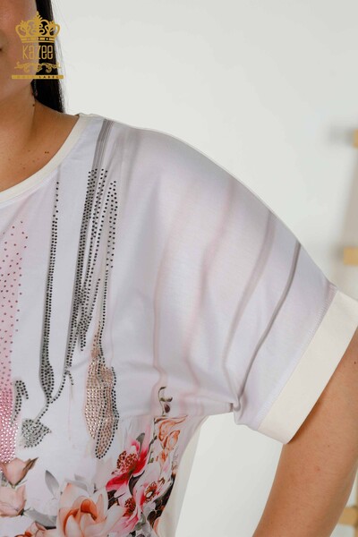 Hurtownia bluzek damskich w kwiatowe wzory cyfrowe - 79253 | KAZEE - Thumbnail