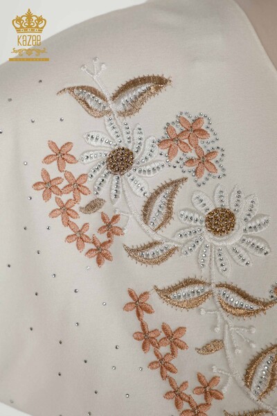 Hurtownia bluzek damskich w kwiatowe wzory ecru - 79137 | KAZEE - Thumbnail