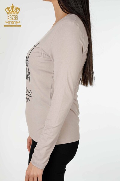 Hurtownia bluzek damskich w kwiatowe wzory z norek - 79014 | KAZEE - Thumbnail