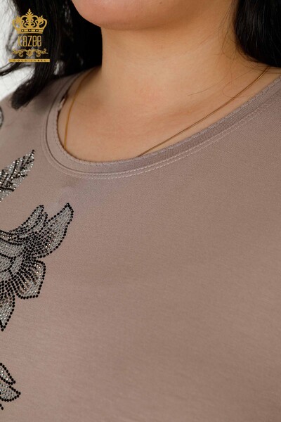 Hurtownia bluzek damskich w kwiatowe wzory z norek - 79307 | KAZEE - Thumbnail
