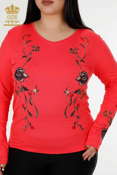 Hurtownia bluzek damskich w wzór róży Kwiat granatu - 79044 | KAZEE - Thumbnail
