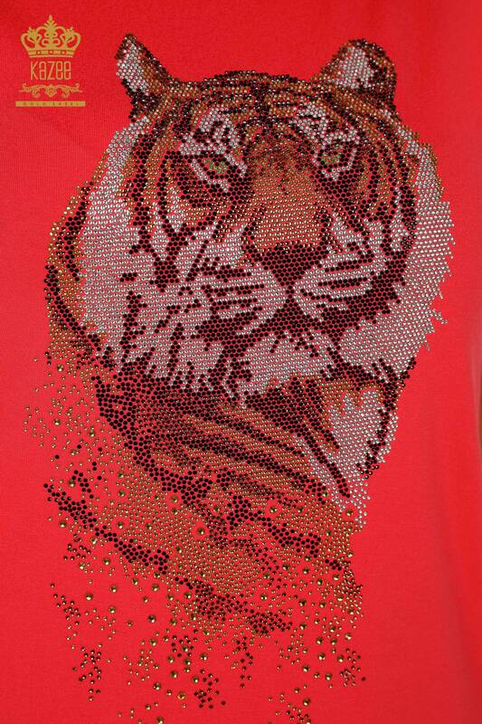 Hurtownia bluzek damskich w tygrysi wzór koralowy - 78928 | KAZEE