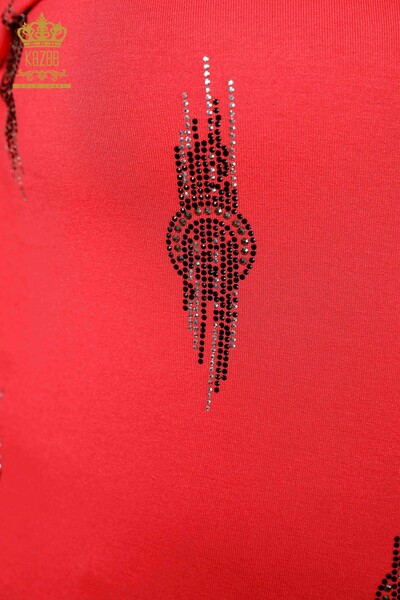 Hurtownia bluzek damskich we wzorzysty kwiat granatu - 79043 | KAZEE - 3