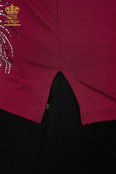 Hurtownia bluzek damskich w liście w kolorze liliowym - 77970 | KAZEE - Thumbnail