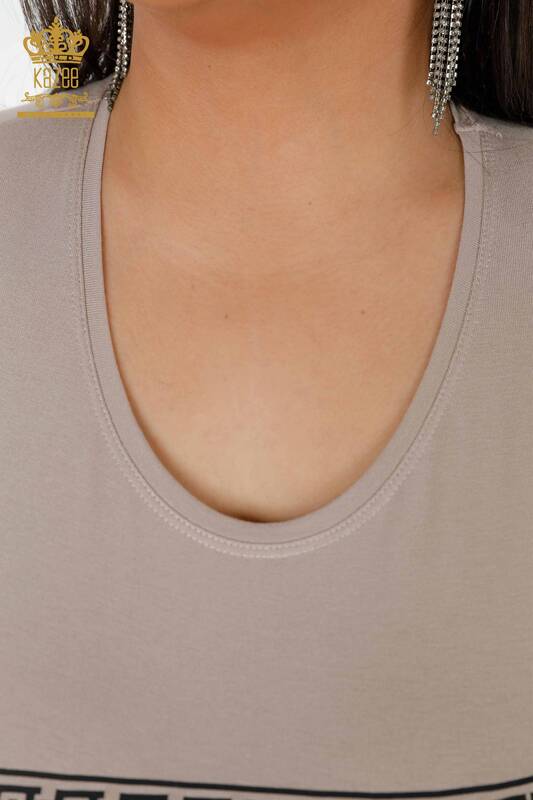 Hurtownia bluzek damskich wzorzystych norek - 78997 | KAZEE