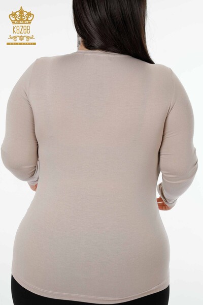 Hurtownia bluzek damskich wzorzystych norek - 78997 | KAZEE - Thumbnail