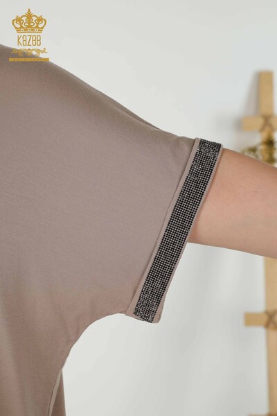 Hurtownia bluzek damskich wzorzystych norek - 79325 | KAZEE - Thumbnail