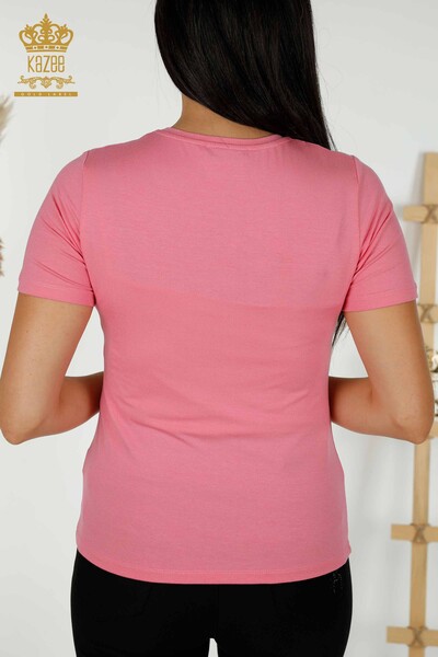 Hurtownia bluzek damskich wzorzystych różowych - 79279 | KAZEE - Thumbnail