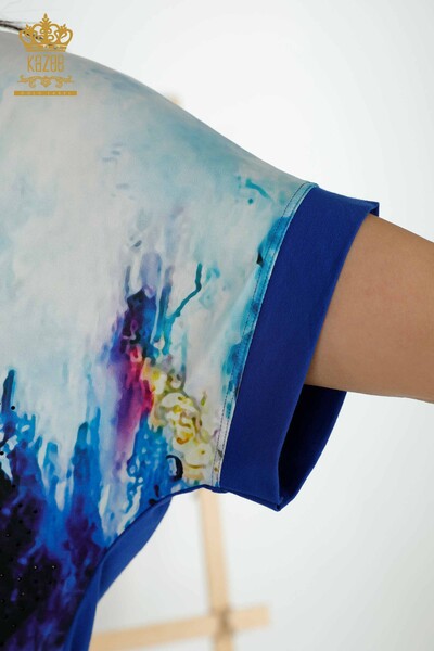 Hurtownia bluzek damskich z krótkim rękawem Digital - 12087 | KAZEE - Thumbnail