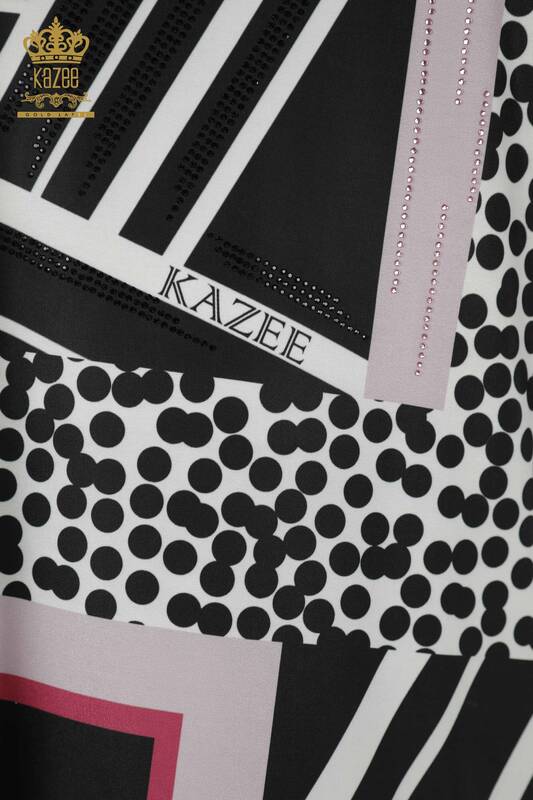 Hurtownia bluzek damskich z krótkim rękawem w kolorze czarnym - 12043 | KAZEE