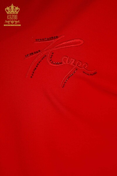 Hurtownia bluzek damskich z krótkim rękawem czerwona - 79302 | KAZEE - Thumbnail