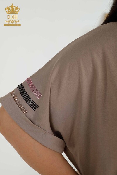 Hurtownia bluzek damskich z krótkim rękawem i norek - 79323 | KAZEE - Thumbnail