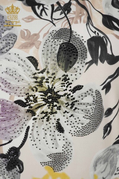 Hurtownia Bluzek Damskich Druk Cyfrowy Szafran - 12001 | KAZEE - 3