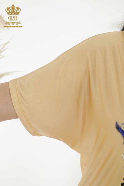 Hurtownia bluzek damskich z nadrukiem cyfrowym Szafran - 77755 | KAZEE - Thumbnail