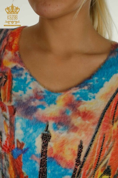 Hurtownia dzianin damskich Angora - druk cyfrowy - cyfrowy - 40018 | KAZEE - 5