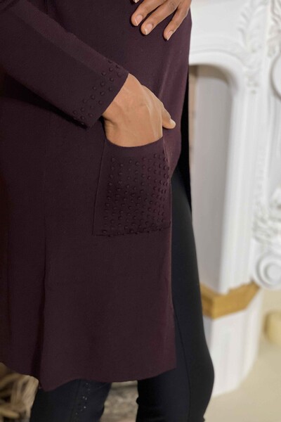 Hurtownia damskich swetrów rozpinanych z rękawami z własnym wzorem - 15730 | KAZEE - Thumbnail